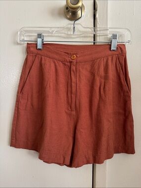 Women’s Linen Shorts in Rust